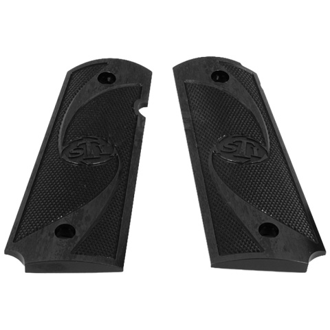 Airsoft Masterpiece Aluminum Airsoft 1911 Type 2 Pistol Grip Plates - BLACK
