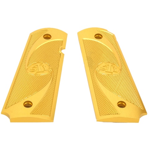 Airsoft Masterpiece Aluminum Airsoft 1911 Type 2 Pistol Grip Plates - GOLD