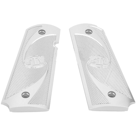 Airsoft Masterpiece Aluminum Airsoft 1911 Type 2 Pistol Grip Plates - SILVER
