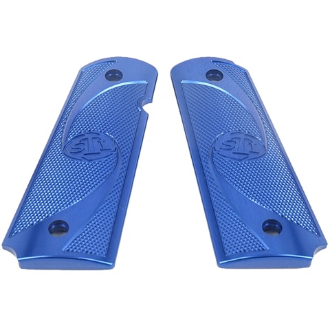 Airsoft Masterpiece Aluminum Airsoft 1911 Type 2 Pistol Grip Plates - BLUE