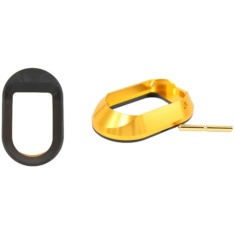 Airsoft Masterpiece Aluminum Magwell Small Ice w/ Rubber Base for Hi-Capa Airsoft Pistols - GOLD