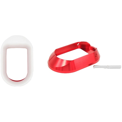 Airsoft Masterpiece Aluminum Magwell Small Ice w/ Rubber Base for Hi-Capa Airsoft Pistols - RED