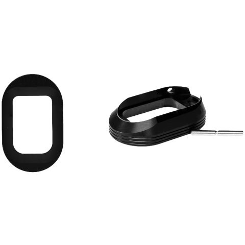 Airsoft Masterpiece Horizontal Stripes Aluminum Magwell for Hi-Capa Airsoft Pistols - BLACK