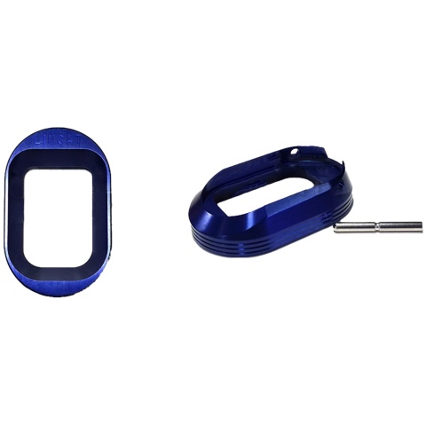 Airsoft Masterpiece Horizontal Stripes Aluminum Magwell for Hi-Capa Airsoft Pistols - BLUE