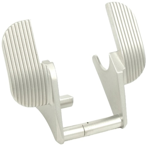 Airsoft Masterpiece Ambi Steel Thumb Safety for Hi-Capa Airsoft Pistols Type 4 - SILVER