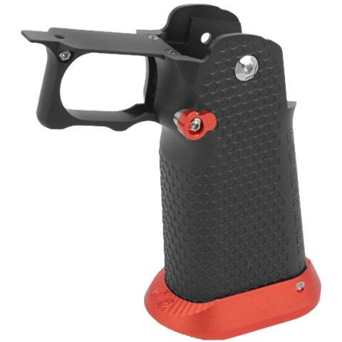 Airsoft Masterpiece Aluminum Grip for Hi-Capa Airsoft Pistols Type 1 - BLACK/RED