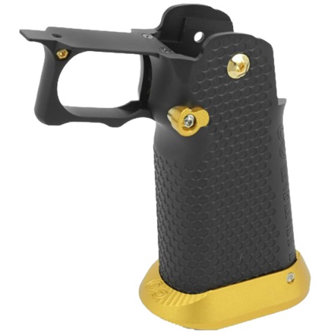 Airsoft Masterpiece Aluminum Grip for Hi-Capa Airsoft Pistols Type 1 - BLACK/GOLD