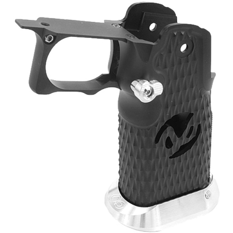 Airsoft Masterpiece Aluminum Grip for Hi-Capa Airsoft Pistols Type 8 - BLACK/SILVER