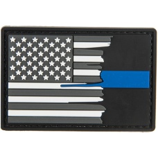 G-Force Subdued Tattered US Flag Thin Blue Line PVC Morale Patch