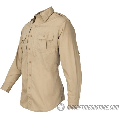 Propper Ripstop Reinforced Tactical Long-Sleeve Shirt (MEDIUM) - KHAKI