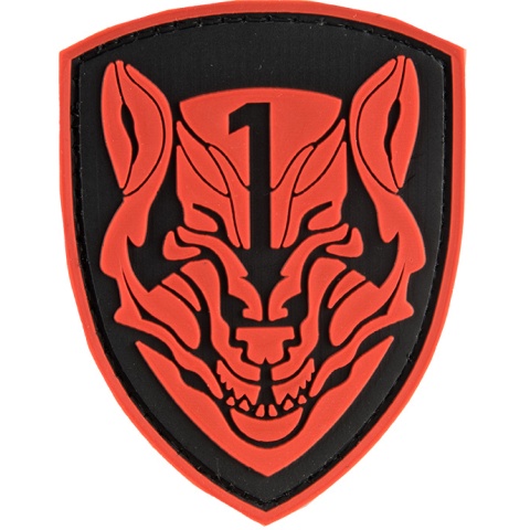 G-Force Red Wolf Shield PVC Morale Patch - BLACK / RED