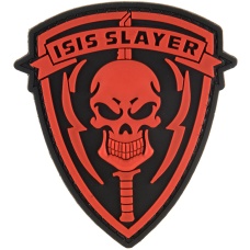 G-Force ISIS SLAYER Knife and Skull PVC Morale Patch - RED