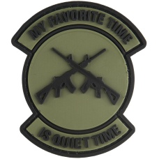 G-Force My Favorite Time is Quiet Time PVC Morale Patch - OD GREEN