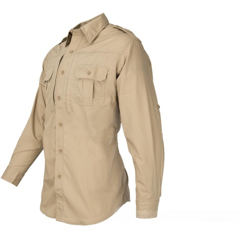 Propper Ripstop Reinforced Tactical Long-Sleeve Shirt (LARGE) - KHAKI