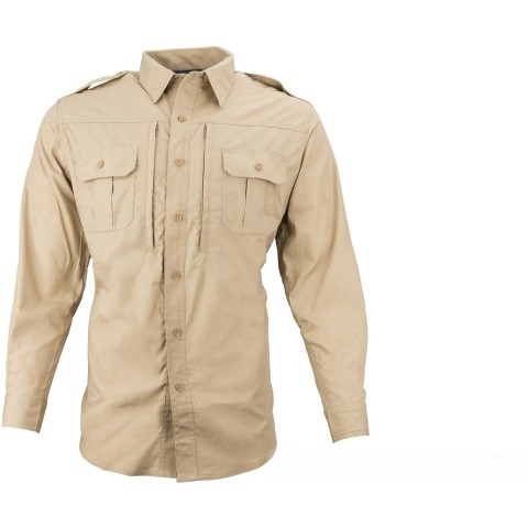 Propper Ripstop Reinforced Tactical Long-Sleeve Shirt (LARGE) - KHAKI