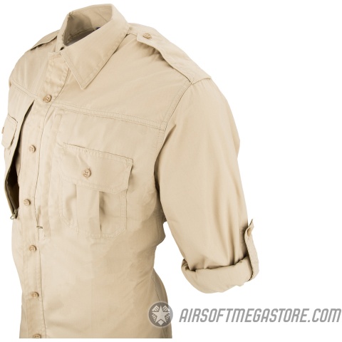 Propper Ripstop Reinforced Tactical Long-Sleeve Shirt (LARGE) - KHAKI