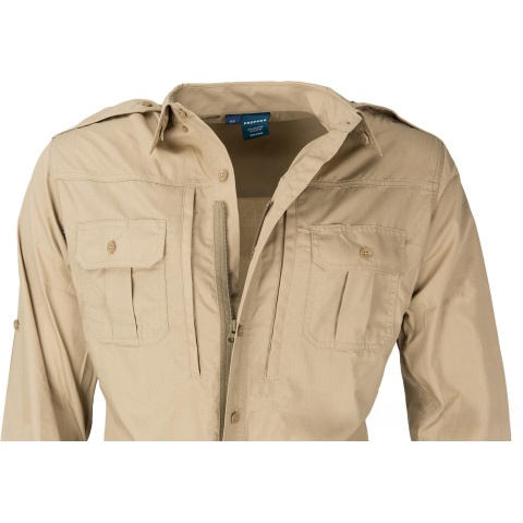 Propper Ripstop Reinforced Tactical Long-Sleeve Shirt (LARGE) - KHAKI