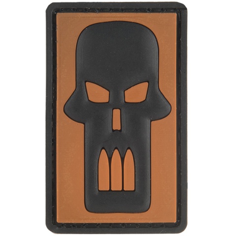 G-Force Bullet Skull PVC Morale Patch - ORANGE