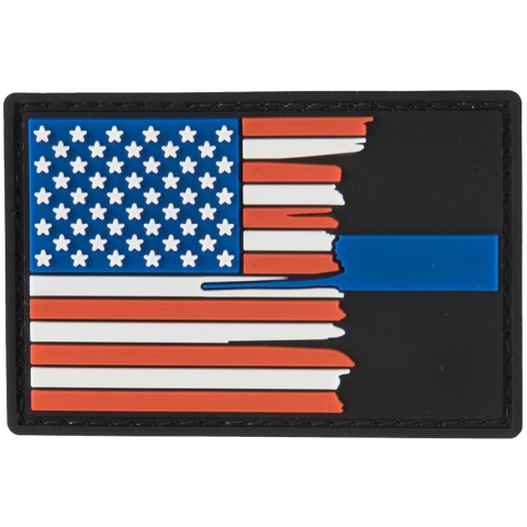 G-Force Subdued Tattered US Flag Thin Blue Line PVC Morale Patch