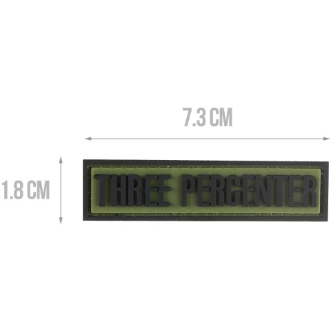G-Force Three Perecenter PVC Morale Patch - OD GREEN