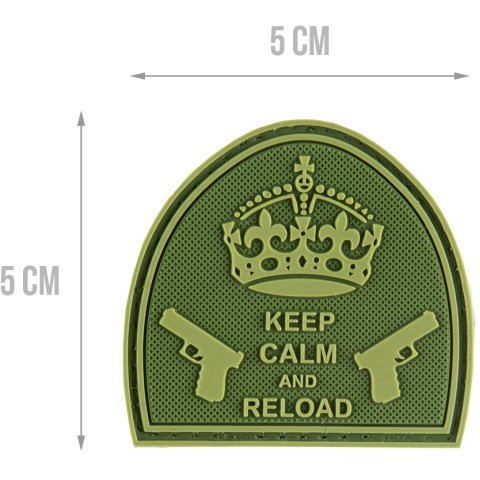 G-Force Keep Calm and Reload PVC Morale Patch - OD GREEN