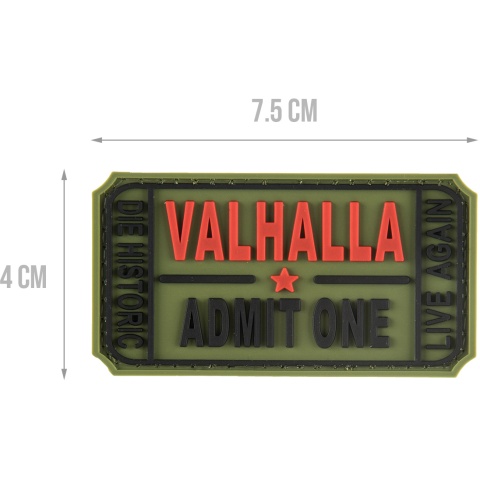 G-Force Valhalla Admit One PVC Morale Patch - OD GREEN