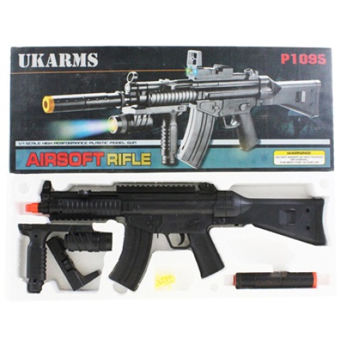 P1095 Spring Powered Airsoft Rifle With Tactical Foregrip