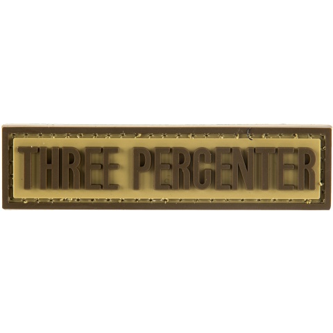 G-Force Three Percenter PVC Morale Patch - TAN