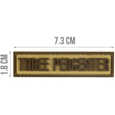 G-Force Three Percenter PVC Morale Patch - TAN