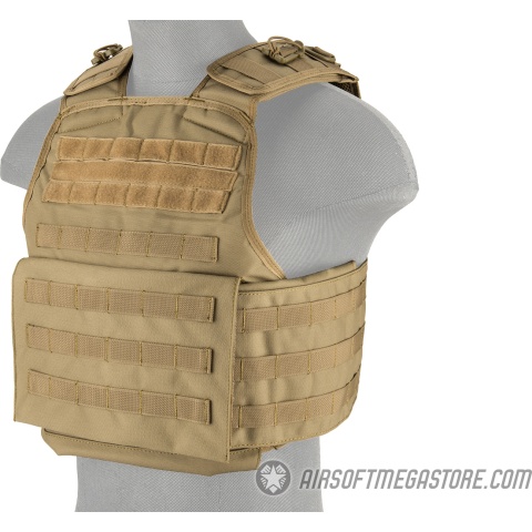 Lancer Tactical Battle 1000D Nylon MOLLE Plate Carrier - TAN