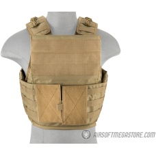 Lancer Tactical Battle 1000D Nylon MOLLE Plate Carrier - TAN