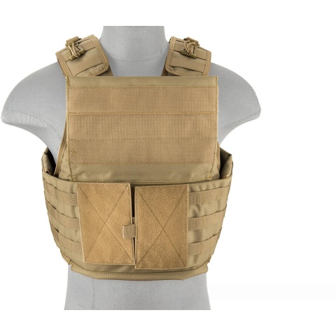 Lancer Tactical Battle 1000D Nylon MOLLE Plate Carrier - TAN