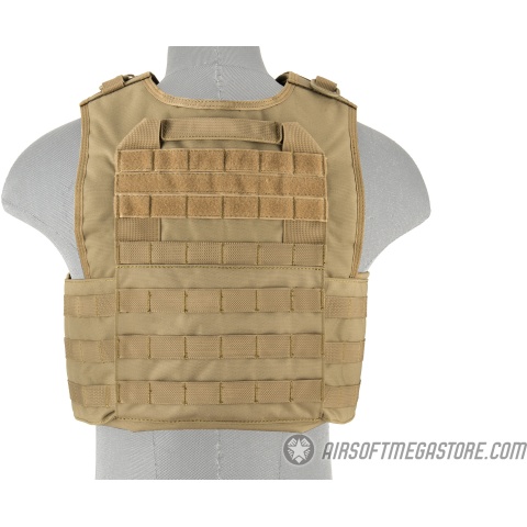 Lancer Tactical Battle 1000D Nylon MOLLE Plate Carrier - TAN
