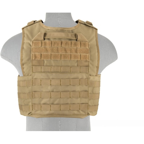 Lancer Tactical Battle 1000D Nylon MOLLE Plate Carrier - TAN