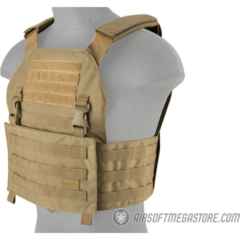 Lancer Tactical Buckle Up Version Airsoft Plate Carrier - TAN