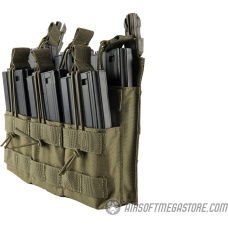 Lancer Tactical Adaptive Hook and Loop Triple Dual Mag Pouch - OD GREEN
