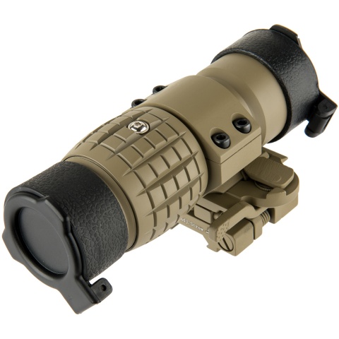 Lancer Tactical 1 - 3x Adjustable Magnifier w/ QD Mount - TAN