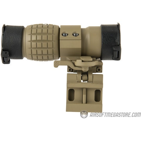 Lancer Tactical 1 - 3x Adjustable Magnifier w/ QD Mount - TAN