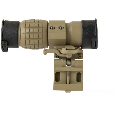 Lancer Tactical 1 - 3x Adjustable Magnifier w/ QD Mount - TAN