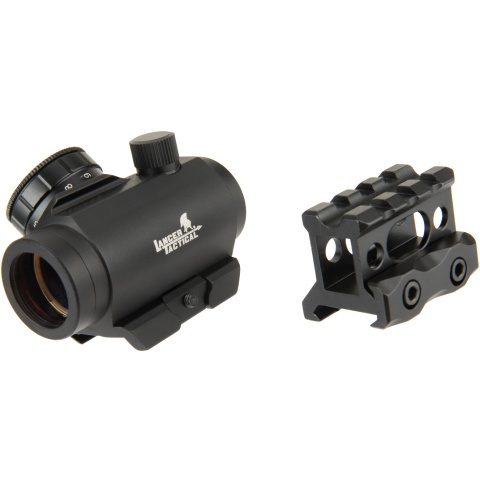 Lancer Tactical 1 x 30 Mini Red/Green Dot Sight w/ Picatinny Riser - BLACK