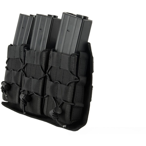 Lancer Tactical 1000D Nylon MOLLE Triple AR Mag Pouch - BLACK