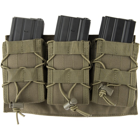 Lancer Tactical 1000D Nylon MOLLE Triple AR Mag Pouch - OD GREEN