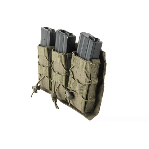 Lancer Tactical 1000D Nylon MOLLE Triple AR Mag Pouch - OD GREEN