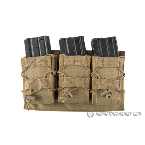 Lancer Tactical 1000D Nylon MOLLE Triple AR Mag Pouch - TAN