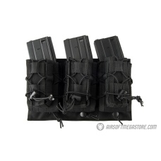 Lancer Tactical 1000D Nylon MOLLE 2-in-1 Triple M4/Pistol Mag Pouch - BLACK