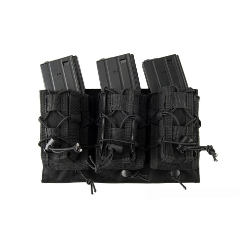 Lancer Tactical 1000D Nylon MOLLE 2-in-1 Triple M4/Pistol Mag Pouch - BLACK