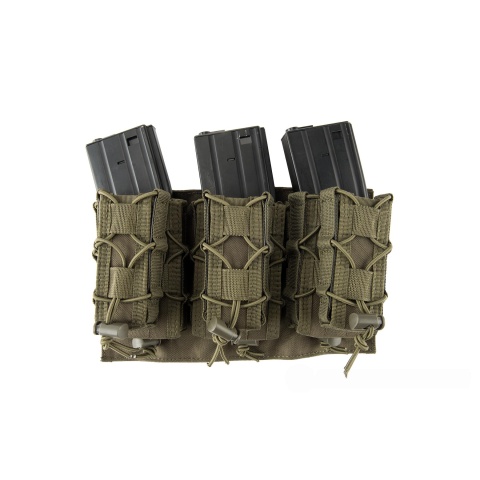 Lancer Tactical 1000D Nylon MOLLE 2-in-1 Triple M4/Pistol Mag Pouch - OD GREEN