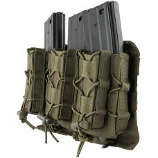 Lancer Tactical 1000D Nylon MOLLE 2-in-1 Triple M4/Pistol Mag Pouch - OD GREEN