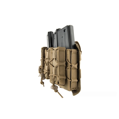 Lancer Tactical 1000D Nylon MOLLE 2-in-1 Triple M4/Pistol Mag Pouch - TAN
