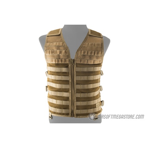 Lancer Tactical Breathable MOLLE/PALS Adjustable Mesh Vest - TAN
